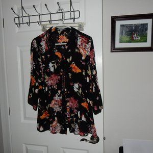 NY Collection 1X Top Lace Collar